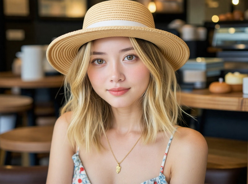 Wear a straw hat in the boxes