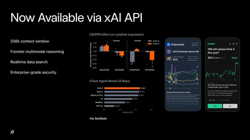 xAI API経由での利用も可能