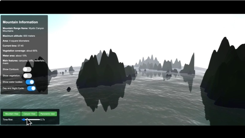 Kimi K2が生成したインタラクティブな3D HTMLページ