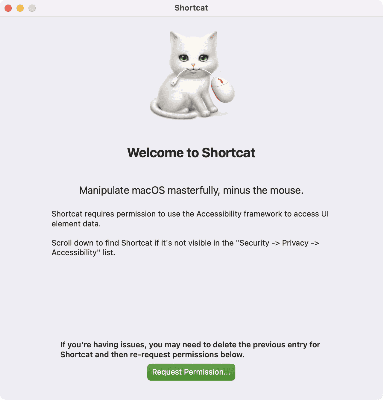 チュートリアル画面で[Request Permission]をクリックします