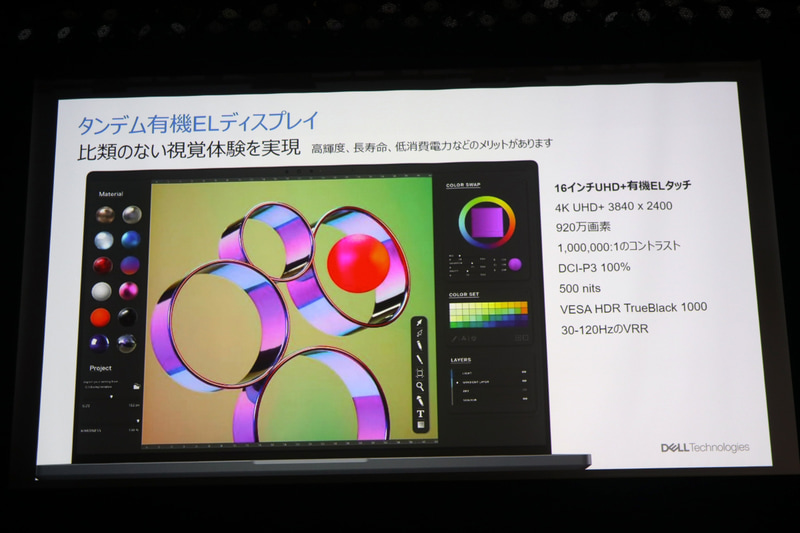 タンデム有機ELディスプレイの採用