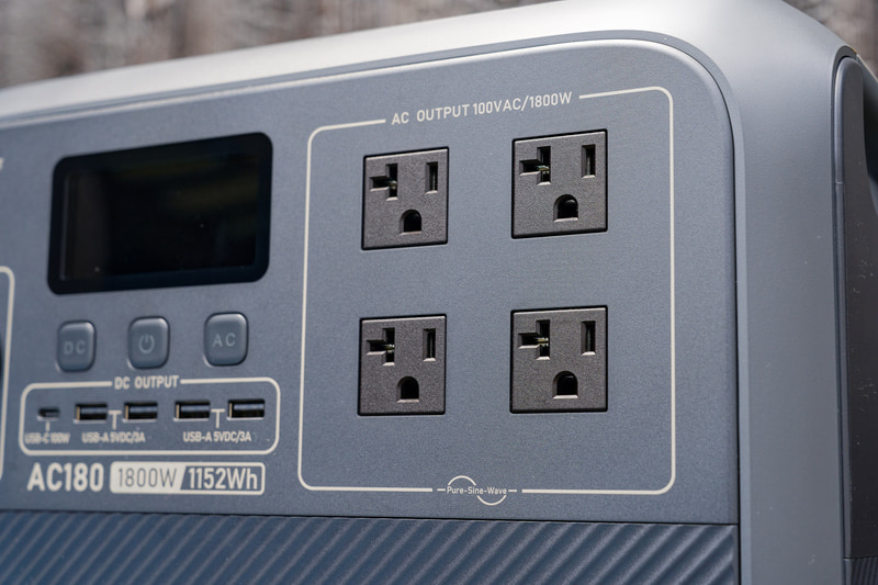 AC出力は定格1,800Wが4つ