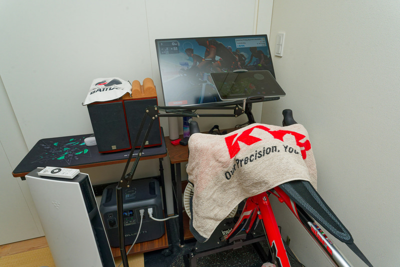 いつも使っているバーチャルサイクリング環境をまとめてポータブル電源で稼働