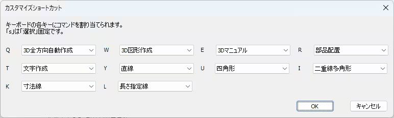 ショートカットカスタム機能