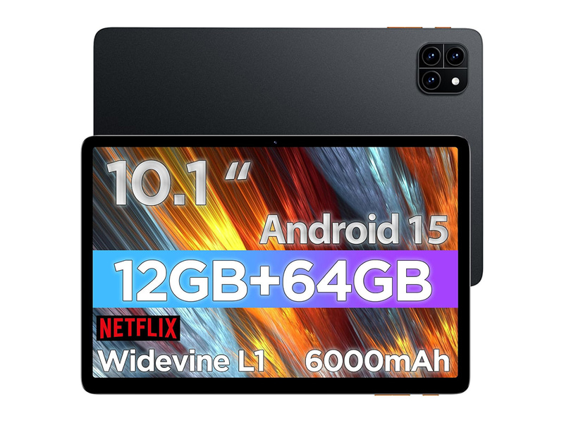 実売価格:9,900円前後<br>主な仕様●ディスプレイ:10.1型液晶(1,280×800ドット)●スペック:Allwinner A523、4GBメモリ(最大12GB)、64GBストレージ、Android 15●インターフェイス:USB Type-C、Wi-Fi 6、Bluetooth 5.4、microSDカードスロット、3.5mmオーディオジャックなど●カメラ:前面500万画素、背面800万画素●バッテリ容量:6,000mAh●サイズ:241.6×160.4×8.6mm●重量:425g