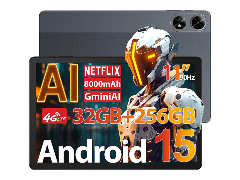 実売価格:2万300円前後<br>主な仕様●ディスプレイ:11型液晶(最大90Hz駆動、1,920×1,200ドット)●スペック:Unisoc T7280、8GBメモリ(最大32GB)、256GBストレージ、Android 15●インターフェイス:USB Type-C、Wi-Fi 5、Bluetooth 5.0、Nano SIMカードスロット 2基(1基はmicroSDカードと排他)、3.5mmオーディオジャックなど●カメラ:前面500万画素、背面1,300万画素●バッテリ容量:8,000mAh●サイズ:256.9×168.4×8.2mm●重量:528g