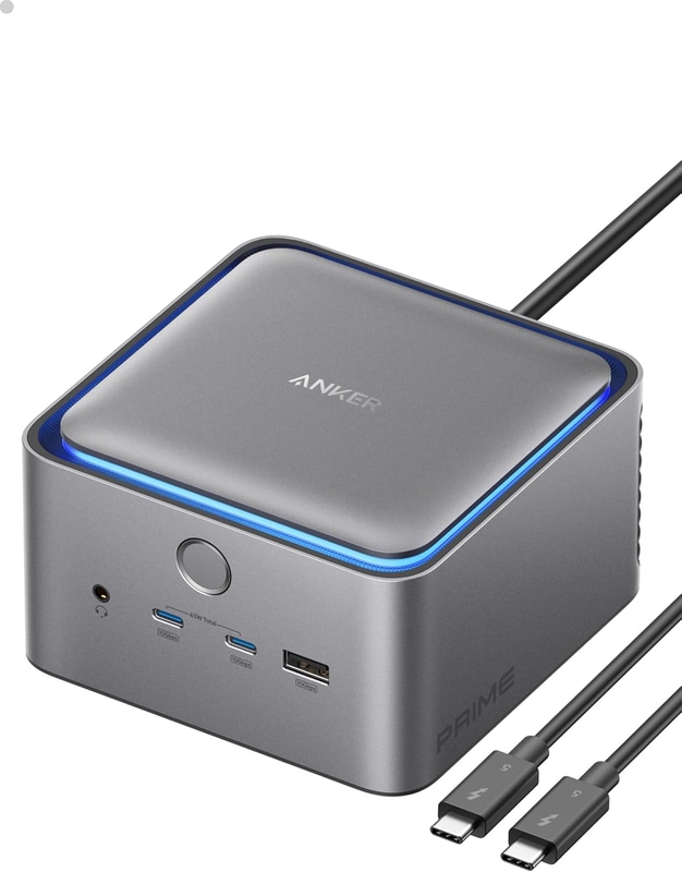 <a href="https://www.ankerjapan.com/products/a83b5" class="n" target="_blank">製品ページのURL</a><br>価格: 5万円前後●Thunderbolt 5(アップストリーム、120Gbps、最大140W)●Thunderbolt 5ダウンストリーム(80Gbps、最大15W、最大8K/60Hz)×2●USB 3.2 Gen 2 Type-C(10Gbps)×2(2ポートの合計で最大45W)●USB 3.2 Gen 2 Type-A(10Gbps)×1、USB 3.2 Gen 2 Type-Aポート(10Gbps)×2●DisplayPort 1.4(最大8K/60Hz)●HDMI 2.1(最大8K/60Hz)●2.5Gigabit Ethernet●SDカードスロット(最大2TB、最大104MB/s)●microSDカードスロット(最大2TB、最大104MB/s)●オーディオ入出力●サイズ: 約116×116×75mm●重量: 約1,086g