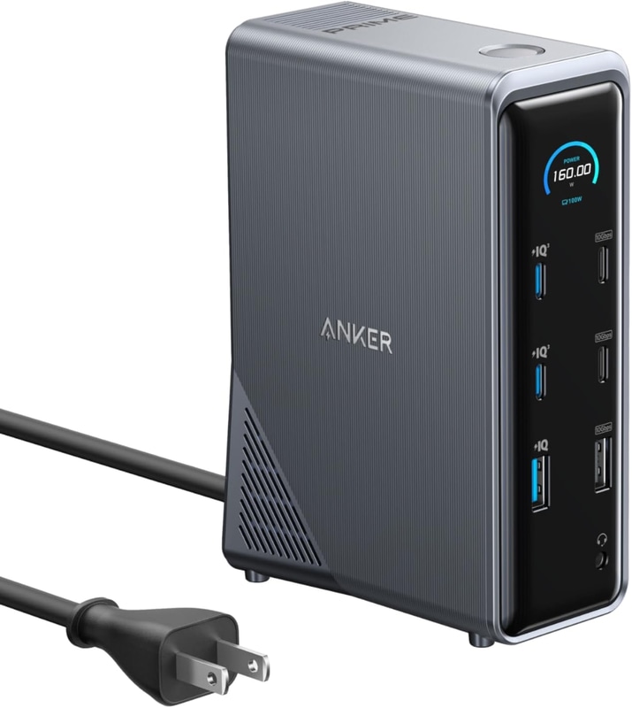 <a href="https://www.ankerjapan.com/products/a83b6" class="n" target="_blank">製品ページのURL</a><br>価格: 3万円前後●USB 3.2 Gen 2 Type-C(アップストリーム、10Gbps、最大100W)●データ転送専用USB 3.2 Gen 2 Type-C(10Gbps)×2●データ転送専用USB 3.2 Gen 2 Type-A(10Gbps)×1●データ転送用USB 2.0 Type-A(480Mbps)×3●充電専用USB Type-C(最大出力100W)×2●充電専用USB Type-A(最大出力12W)×1●HDMI(最大4K/60Hz)×2●1Gigabit Ethernet●オーディオ出力●サイズ: 140×97×47mm●重量: 約888g