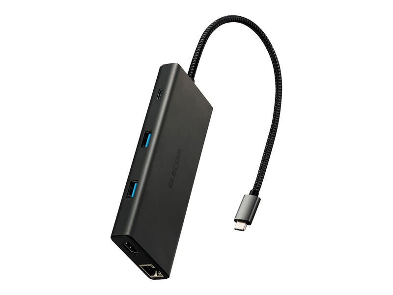 <a href="https://www.elecom.co.jp/products/DST-W03.html" class="n" target="_blank">製品ページのURL</a><br>価格: 6,000円前後●USB 3.2 Gen 2 Type-C(アップストリーム、10Gbps、最大入力100W、最大出力85W)●データ転送専用USB 3.2 Gen 2 Type-C(10Gbps)×1●充電専用USB Type-C(最大85W)×1●USB 3.2 Gen 2 Type-A(10Gbps)×2(2つのポートで合計最大15.2W出力に対応)●USB 3.2 Gen 1 Type-A(5Gbps)×2(2つのポートで合計最大15.2W出力に対応)●HDMI(最大4K/60Hz)×1●1Gigabit Ethernet●SDカードスロット(最大2TB、最大104MB/s)●microSDカードスロット(最大2TB、最大104MB/s)●サイズ: 135×54×16mm●重量: 非公表