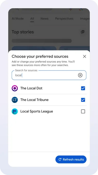 優先Webサイトを選択