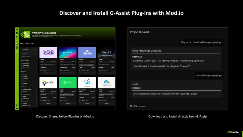 G-Assist Plug-In Hubにより、プラグインがインストール可能に