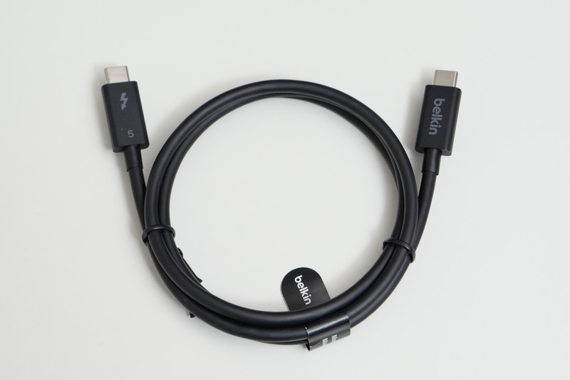 ベルキンのThunderbolt 5ケーブル「Connect Thunderbolt 5 Cable」。ケーブル長は1m