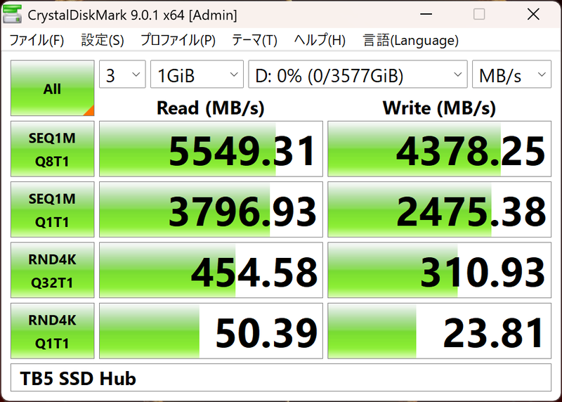 ドック経由時の結果