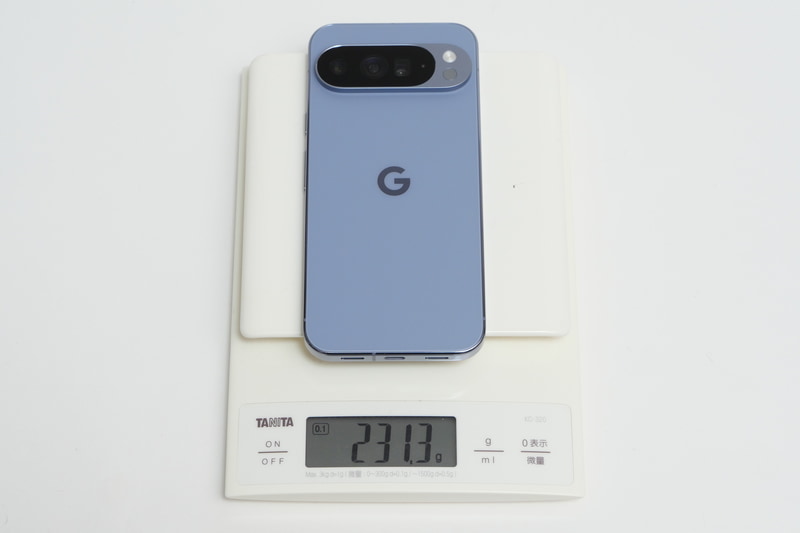 Pixel 10 Pro XLのSIM未装着時の実測の重量は231.3gだった