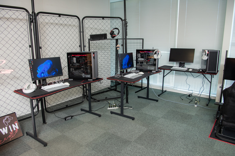 選手がちょっとした練習に使ったり、エントランスでのイベントに使われたりしている