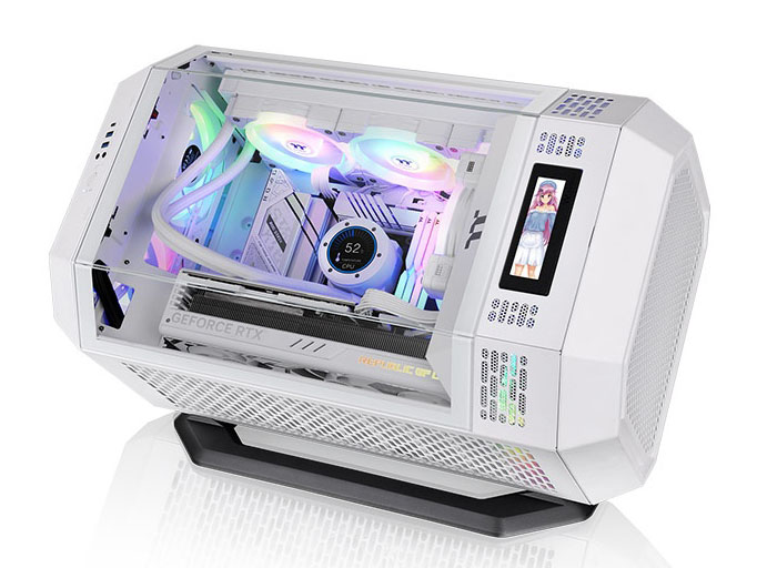 液晶モニターと横置きスタンドを使用したところ