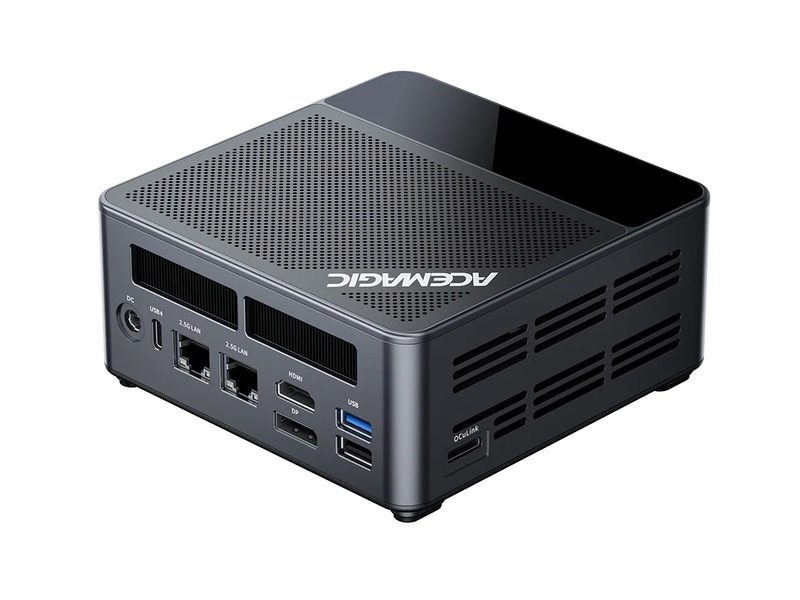 本体背面と左側面。OCuLinkは珍しい側面配置だ