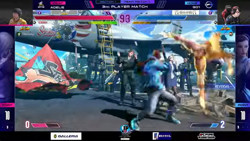 大将戦はGO1の春麗との一戦。徹底的なGO1対策の成果が出ており、前半は2連勝で練習の成果を見せる