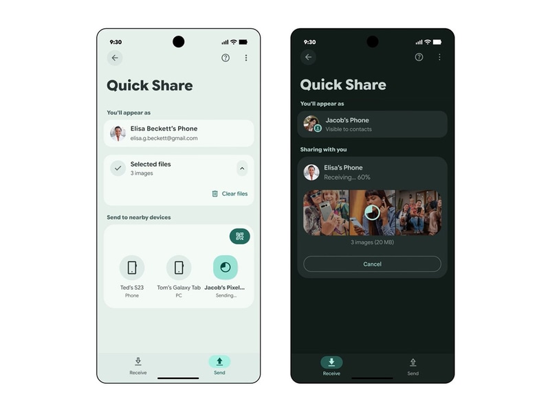 Quick ShareもUIが刷新される