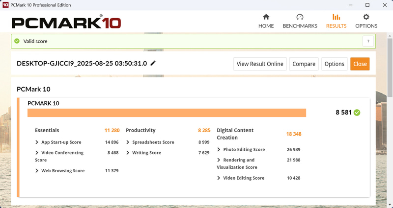 PCMark 10 Standardの結果