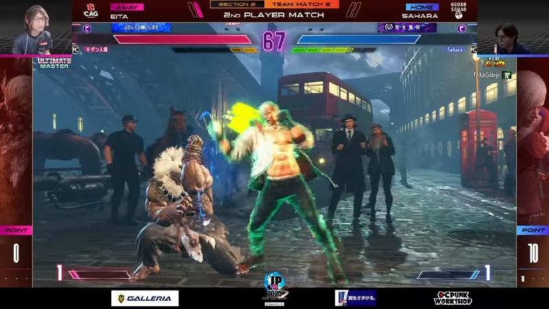 中堅戦は前回惜しくも敗れたさはらのエドとえいたの豪鬼の一戦だが、ここはさはらのエドが勝利し、リーグ初勝利を飾った。ラッシュからのODアッパーなど強気のプレイが各所に見られた