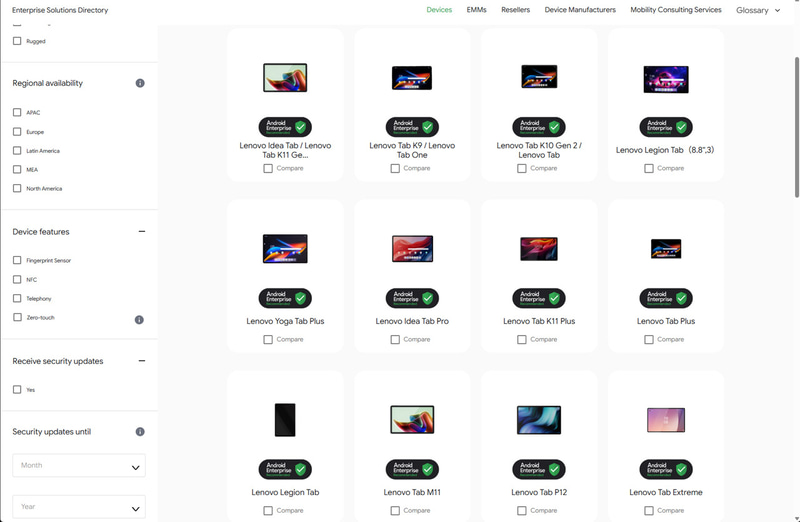 レノボタブレットはAndroid Enterprise Recommendedの要件を満たす製品として公式に認定されている