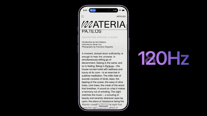 ProMotionをサポートしたディスプレイ。Ceramic Shield 2で強化もされている