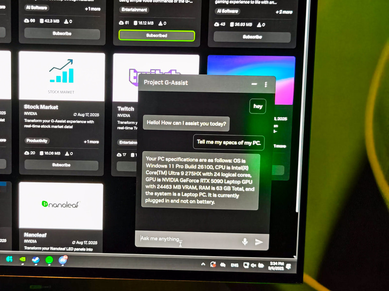 Project G-Assistは新しいAIモデルが導入され、ノートPC向けGPUのように、VRAMが充分ではない環境でも動作するようになった