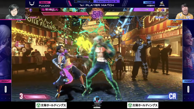 先鋒戦はひびきのリリーとふ～どのエドの1戦。ここはふ～どのエドが堅実なプレイで2-0勝利を決める