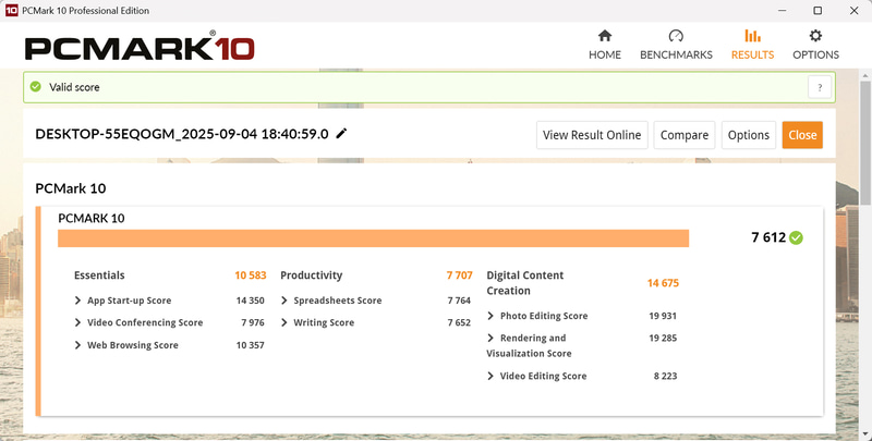 PCMark 10 Standardの結果