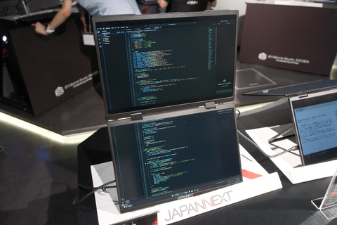 JAPANNEXT、14型WUXGA 2枚のデュアルモバイルモニター。開発中の