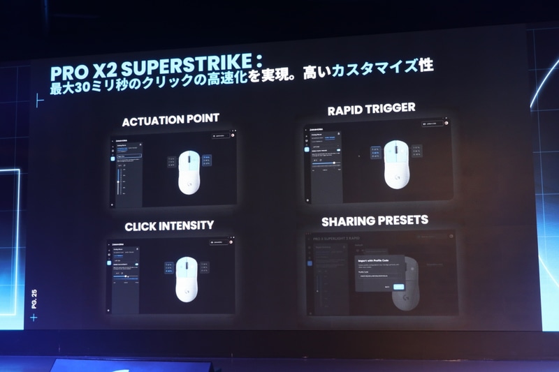 PRO X2 SUPERSTRIKEの主な特徴