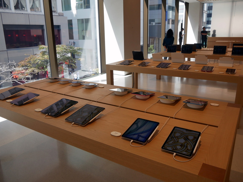 iPadの展示コーナーの様子