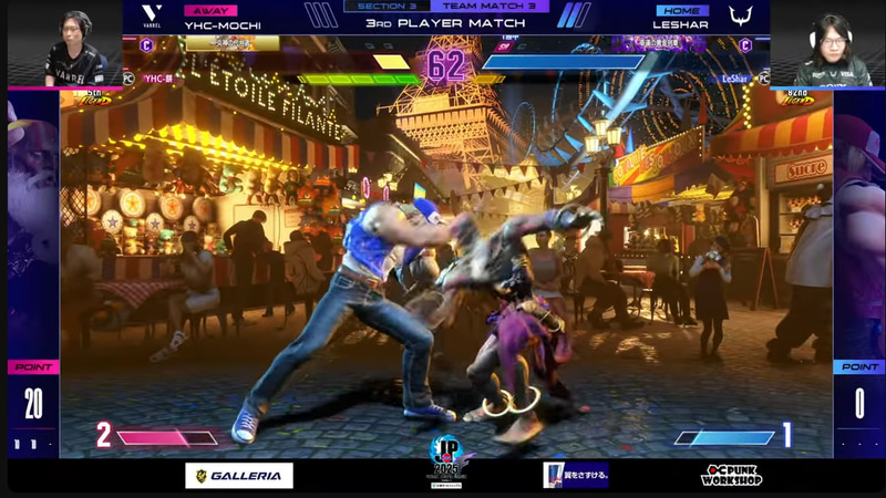 大将戦はLeSharのテリーとYHC-餅のダルシムの1戦だが、SFL2025では初となるテリーの登場だが、元来不利対面のテリーとダルシムのマッチアップを順当にLeSharが3-0勝利。チームには貴重な20ポイントを取り返した