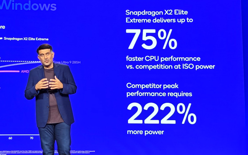 Qualcommが公開したSnapdragon X2 Elite ExtremeとCore Ultra 9 285Hの比較データ