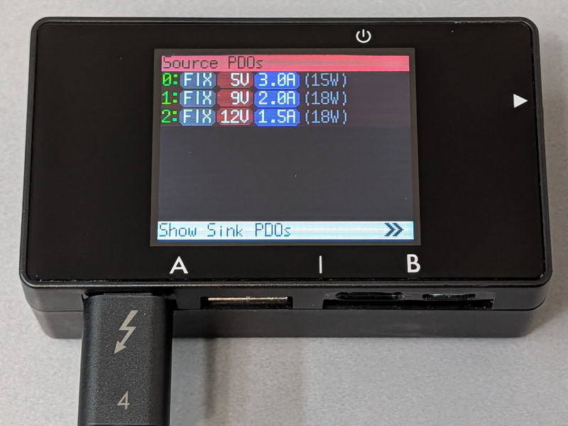 出力時のPDO一覧。PPSなどには対応しておらずシンプルだ
