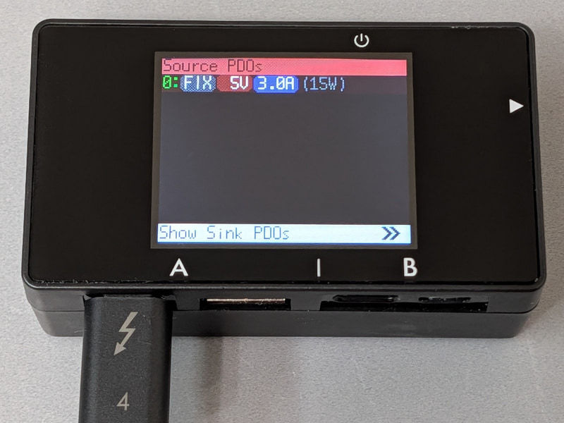 外部への給電時のPDO。メーカーサイトでは記載されていないことも多い情報だ
