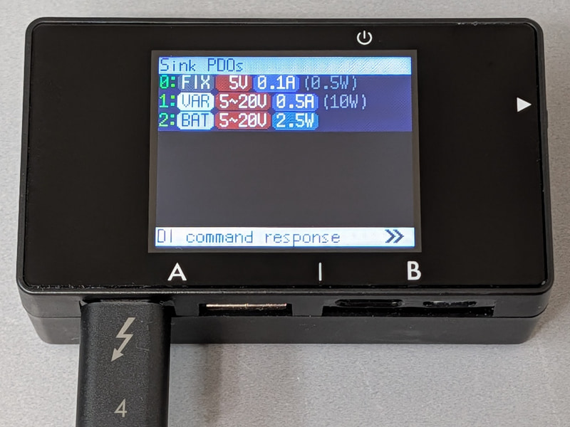 本体充電時のPDO。公称スペック(最大45Wでの充電に対応)と一致している