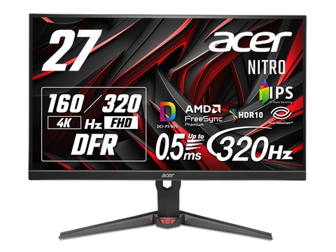 ディスプレイ・モニター本体 Acer XV270KV4bmiiprx 本日みつけたお買い得品】0.5ms/320Hzの高速ゲーミングモニター