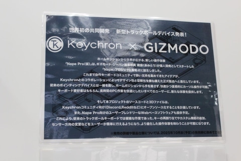 Nape トラックボール（黒） Keychron、ギズモードと共同開発のトラックボールをTGSで