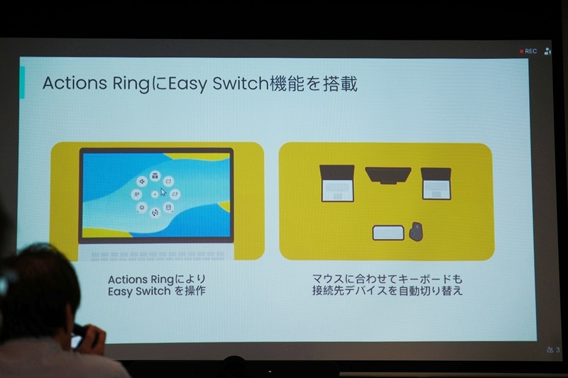 Easy-Switchによるデバイス切り替えもActions Ringから呼び出せる