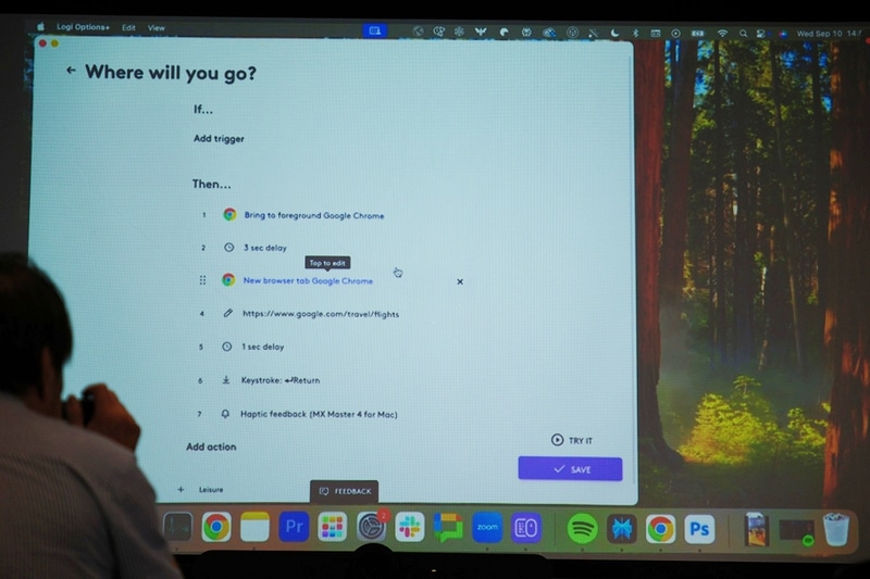 設定しておいたSmart Actions(マクロ)も呼び出せる
