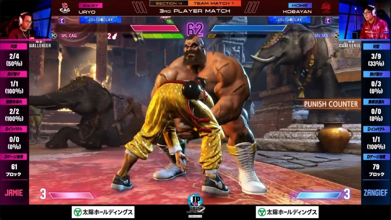 大将戦はこばやんがうりょのジェイミー相手に3-1で勝利し、同点に追いつくチームの救世主となった