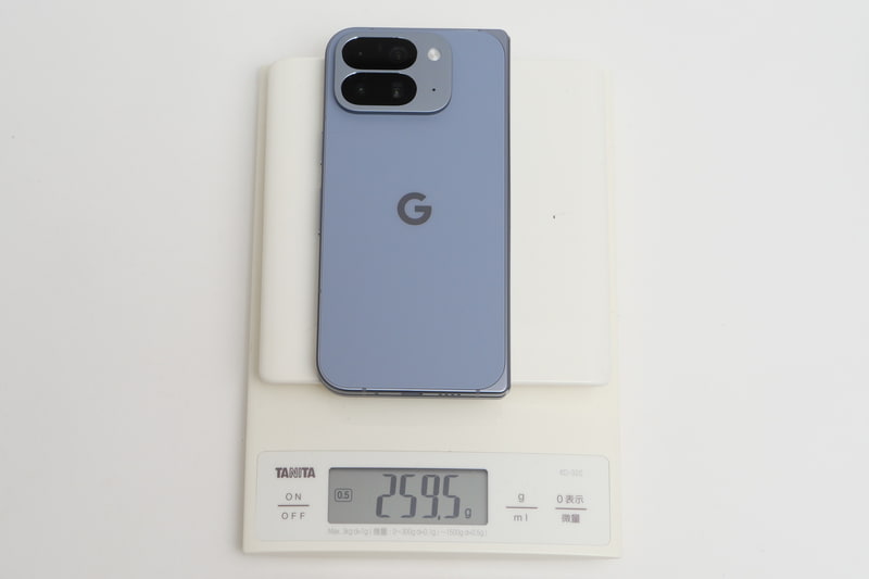 試用機の重量は実測で259.5gと公称をわずかに上回っていた