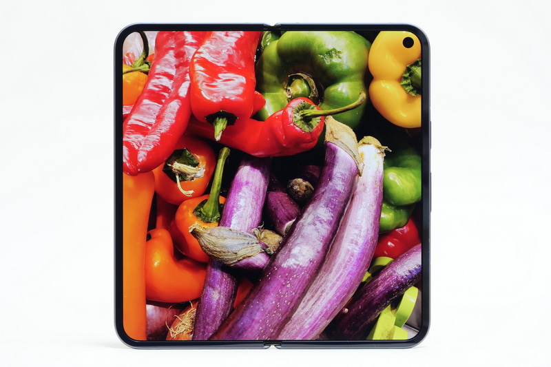 折りたたみディスプレイの仕様は、Pixel 9 Pro Foldとほぼ同じ。右上角の内部前面カメラのパンチホールも同様だ