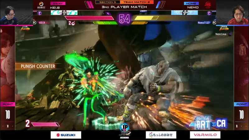 大将戦はネモのベガとKEI.Bの舞による1戦。好調のKEI.Bに抗うネモは1セット取り返したが、最終的には各所の読み合いで上回ったKEI.Bが3-1で勝利。チームに勝利をもたらした