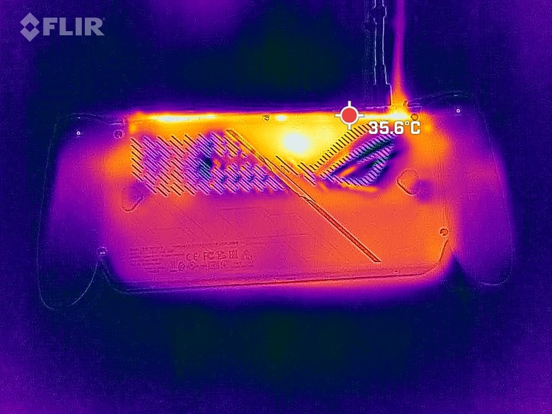 「FINAL FANTASY XV」を30分間連続実行した際の背面温度は最大35.6℃(室温26.5℃で測定)