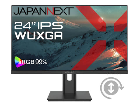 JAPANNEXT、2万円台半ばの24型WUXGA液晶モニター。65W給電や