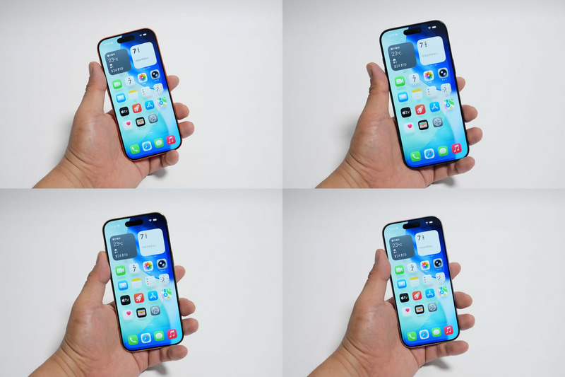 左上から17 Pro、17 Pro Max、Air、17。画面サイズは17 Pro/17→Air→17 Pro Maxの順番で大きい