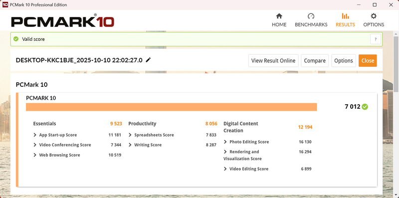 PCMark 10 Standardの結果